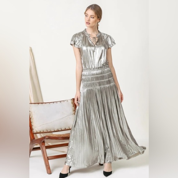 Beautiful sliver/gold dress size M By current air - Picture 1 of 3